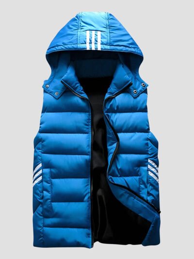 men's blue sport sleeveless down jacket