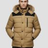 men's brown fur down jacket
