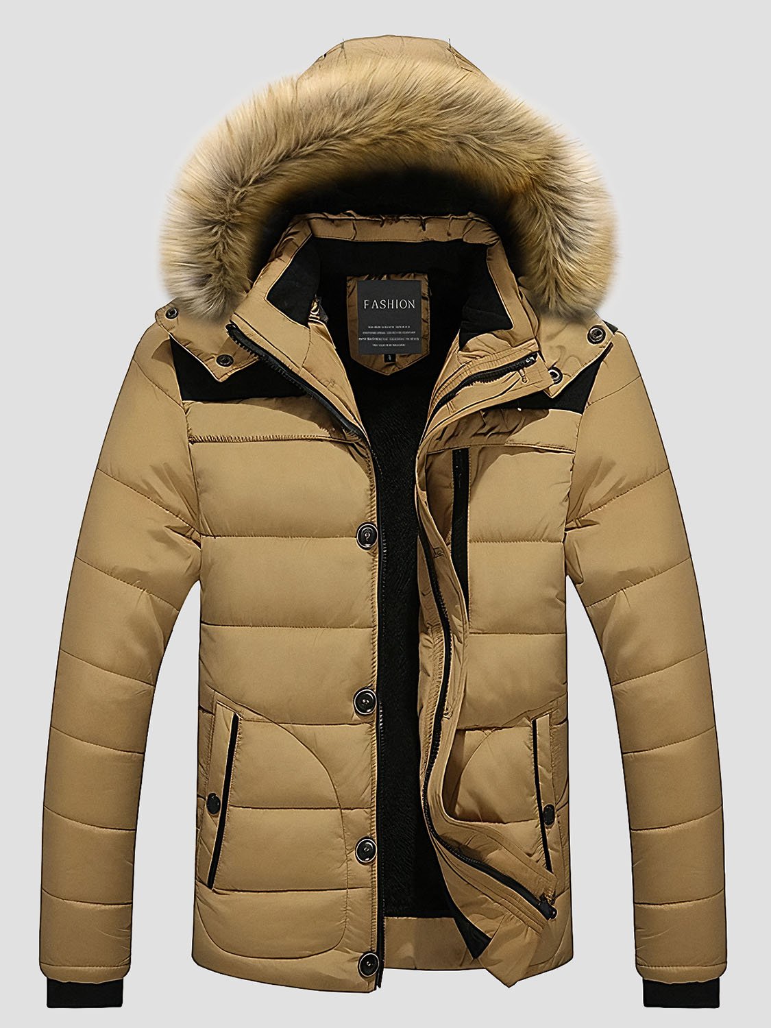 TERRAFUR – Doudoune marron homme fourrure 4 men's brown fur down jacket