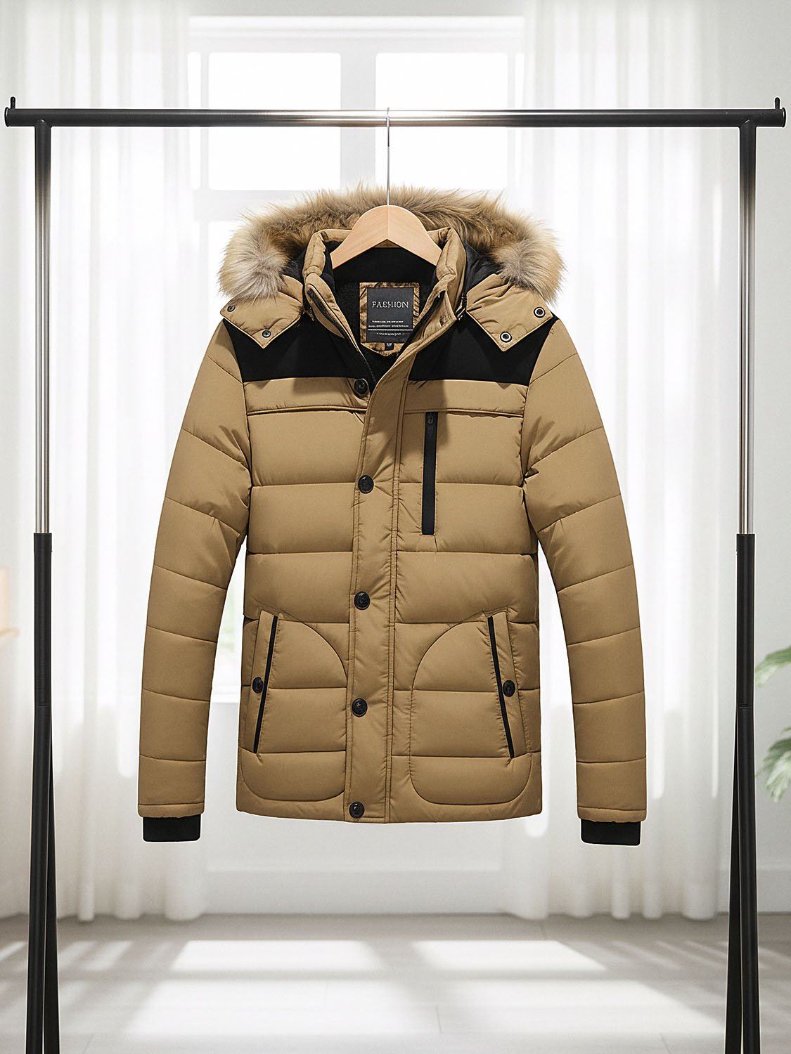 TERRAFUR – Doudoune marron homme fourrure 7 mens brown fur down jacket 7