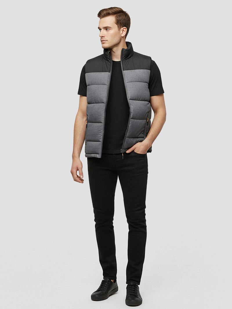 men's gray sleeveless down jacket