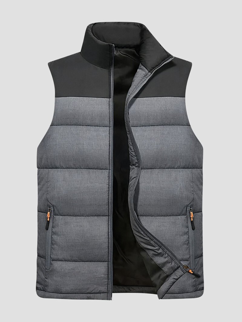 men's gray sleeveless down jacket