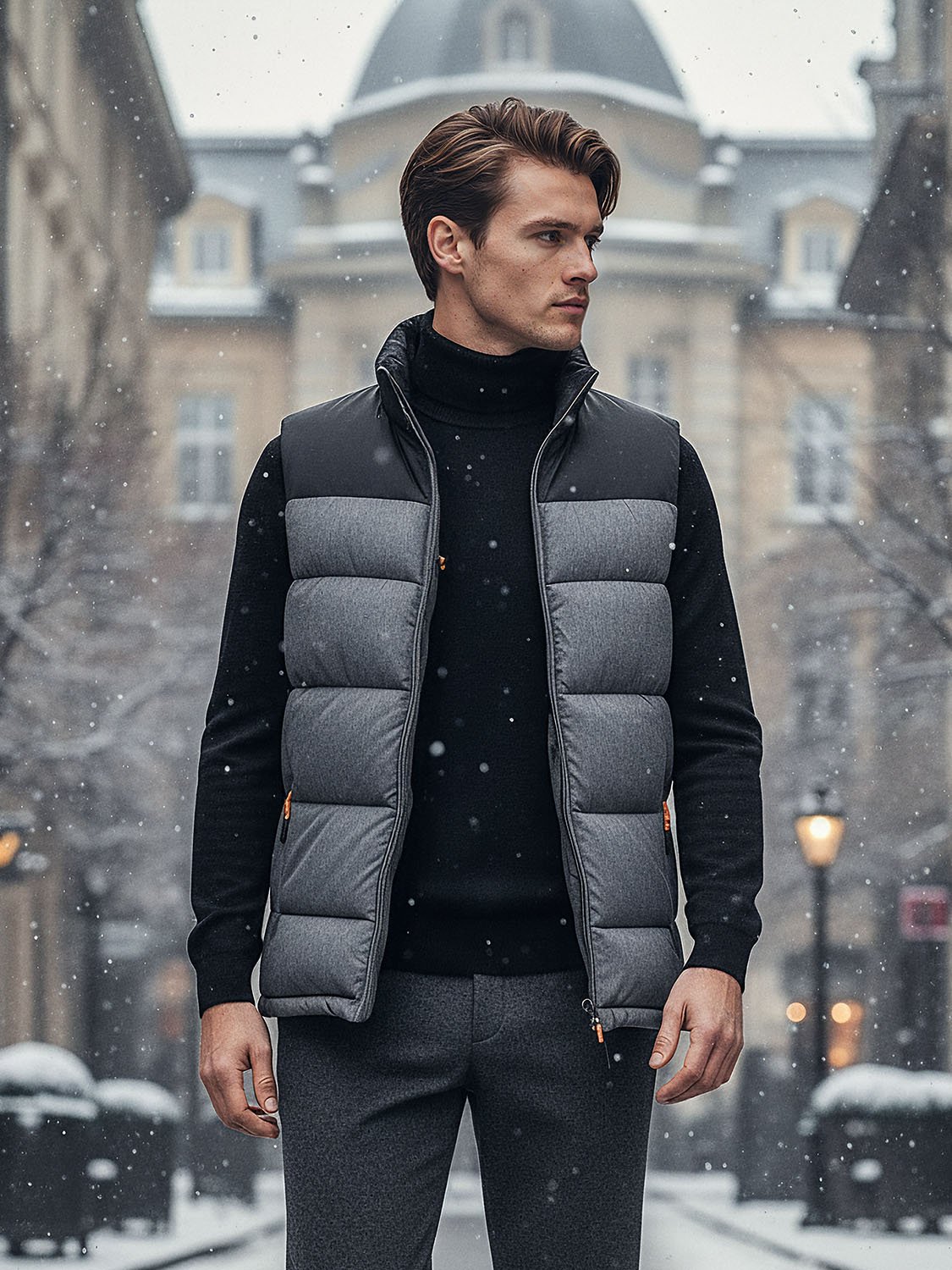 ASHGREY – Doudoune sans manche gris homme 6 men's gray sleeveless down jacket