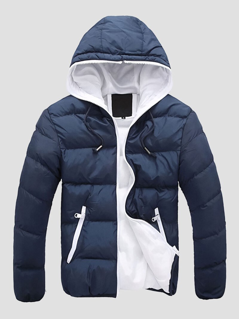 men's lightweight navy blue down jacket