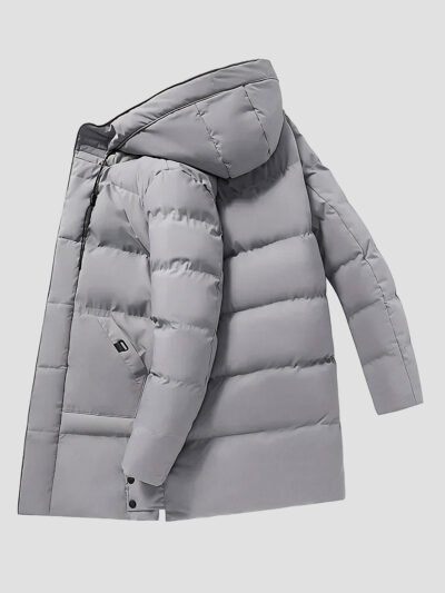 men's long hooded down jacket