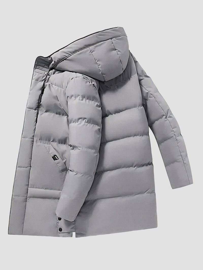 men's long hooded down jacket