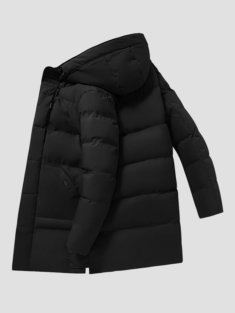men's long hooded down jacket