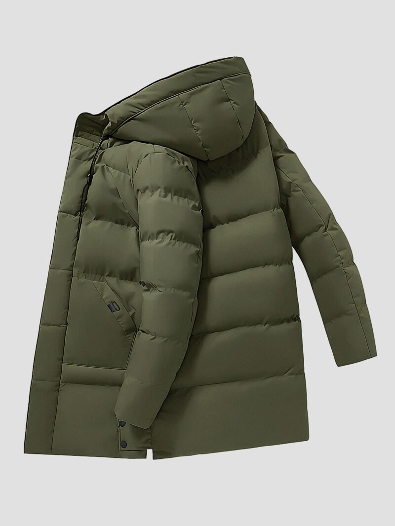 men's long hooded down jacket