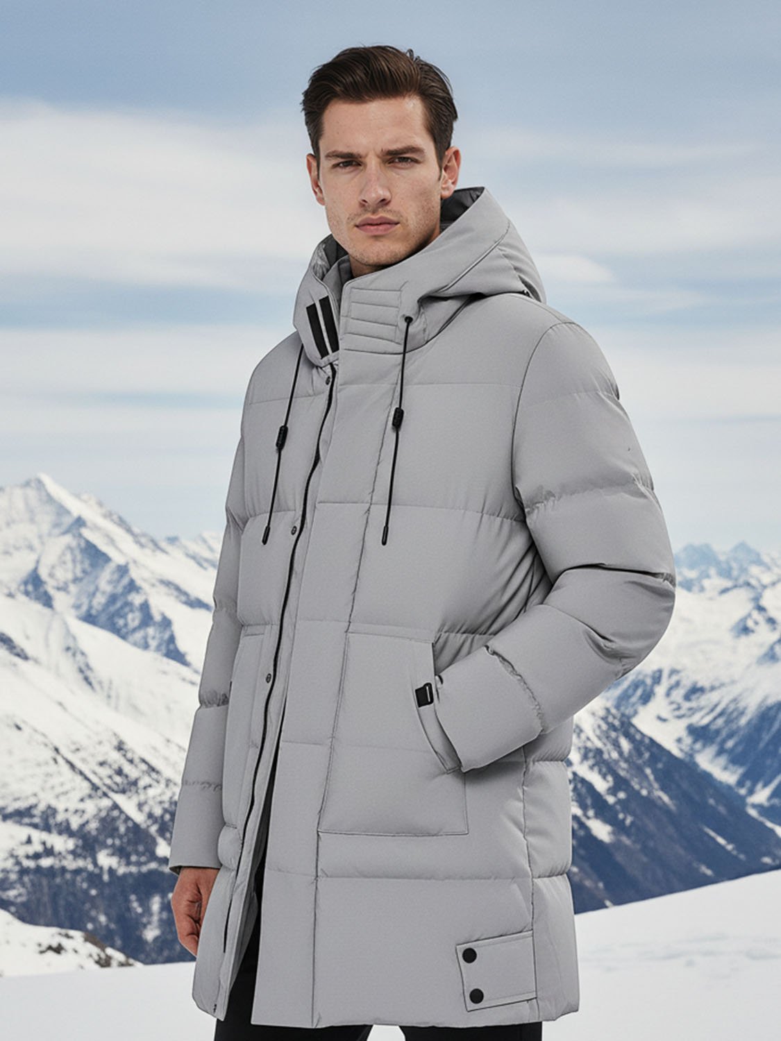 CAPMAX – Doudoune longue à capuche homme 5 men's long hooded down jacket