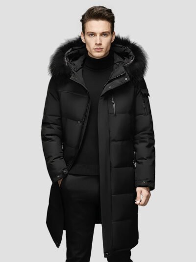 men's long winter down jacket