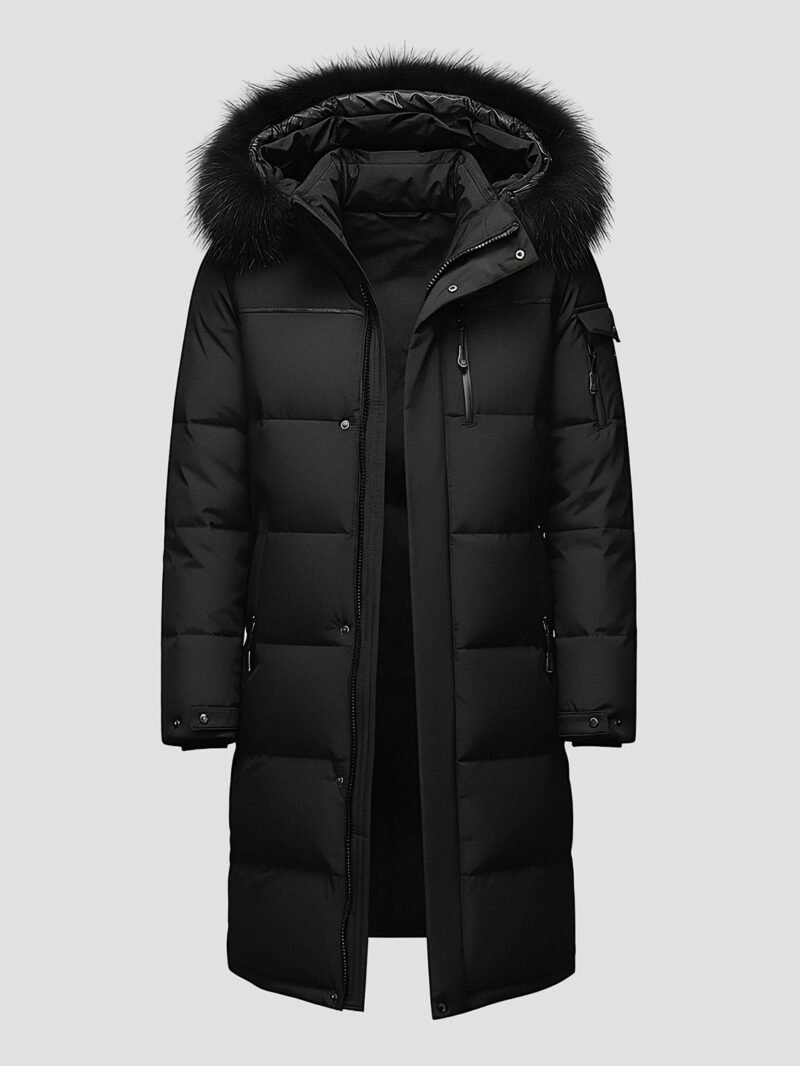 men's long winter down jacket