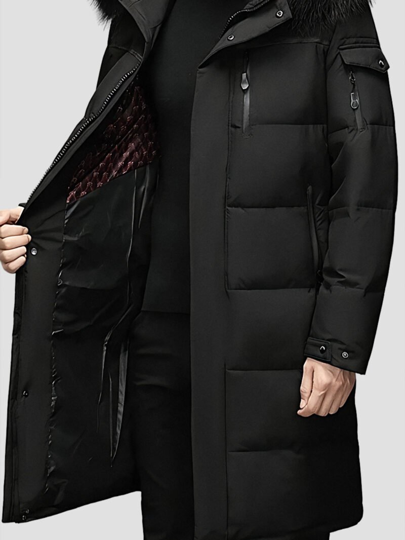 men's long winter down jacket