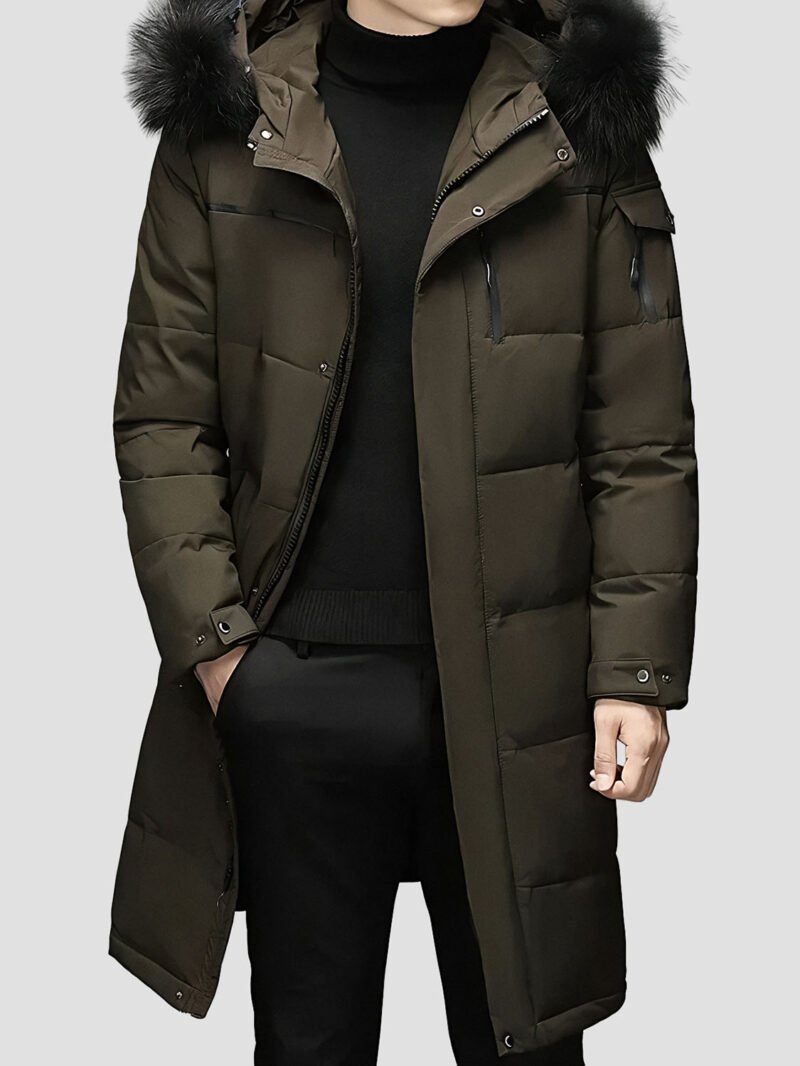 men's long winter down jacket