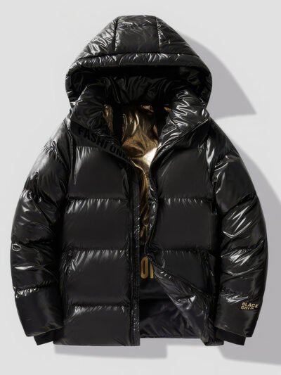 men's shiny quilted down jacket
