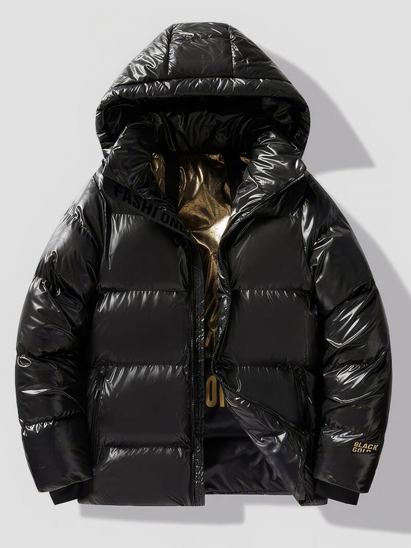 men's shiny quilted down jacket