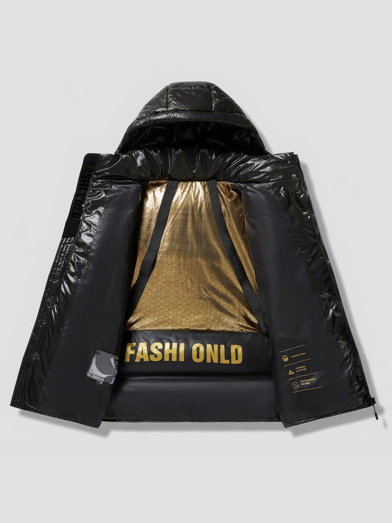 men's shiny quilted down jacket