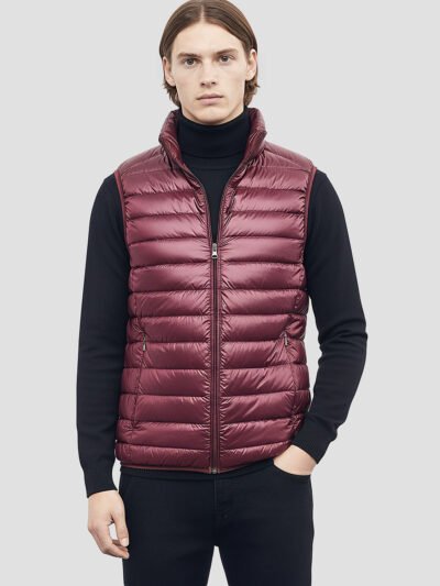 men's shiny sleeveless down jacket