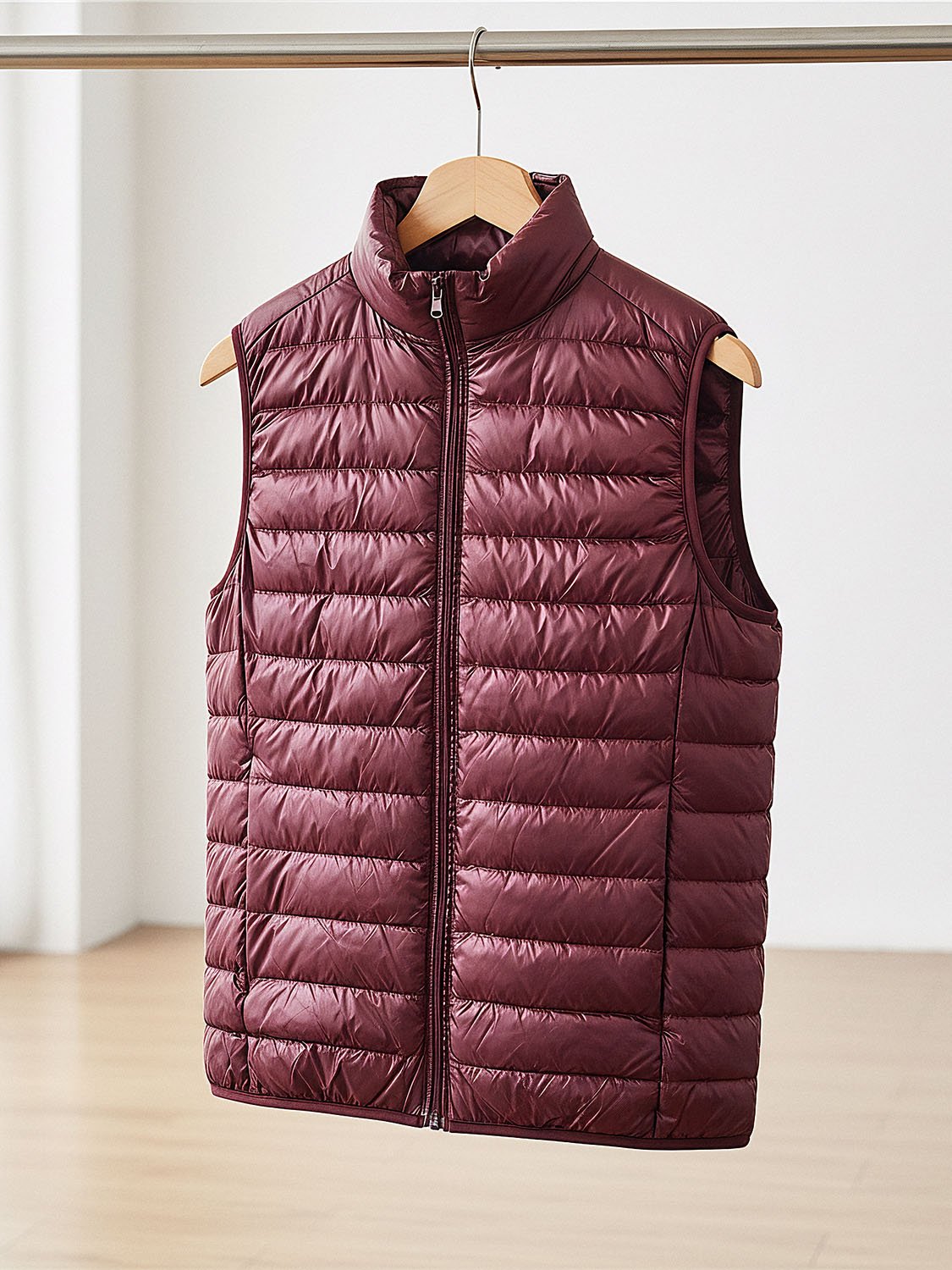 men's shiny sleeveless down jacket