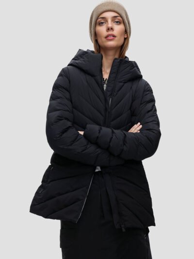 women's black quilted down jacket