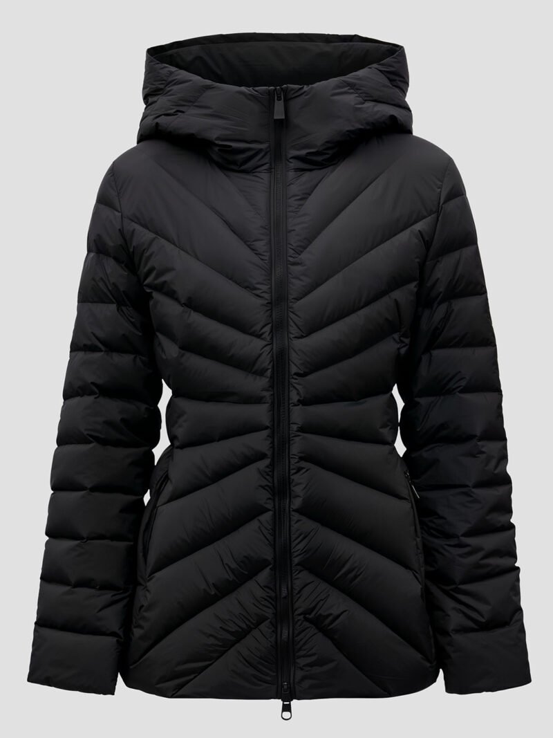 women's black quilted down jacket