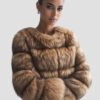 women's faux fur down jacket