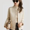 women's lightweight beige down jacket
