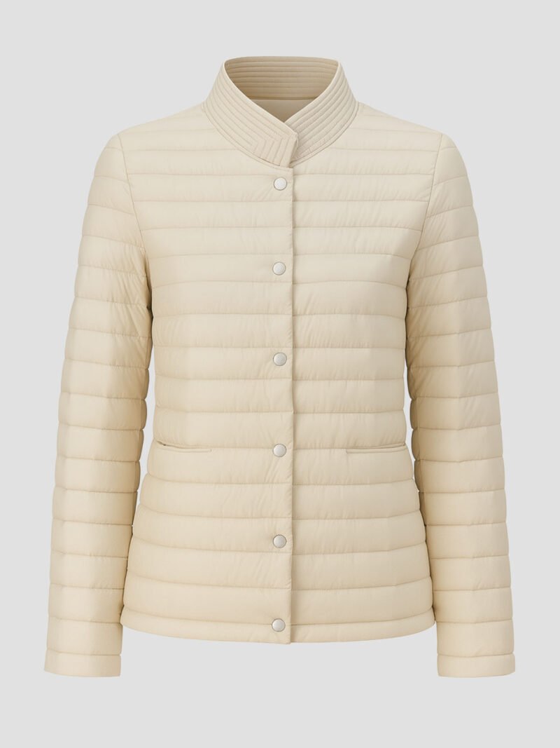 women's lightweight beige down jacket