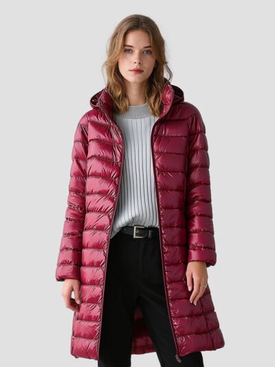 women's lightweight long down jacket