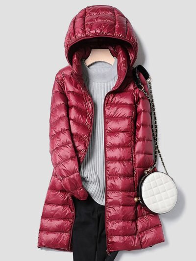 women's lightweight long down jacket