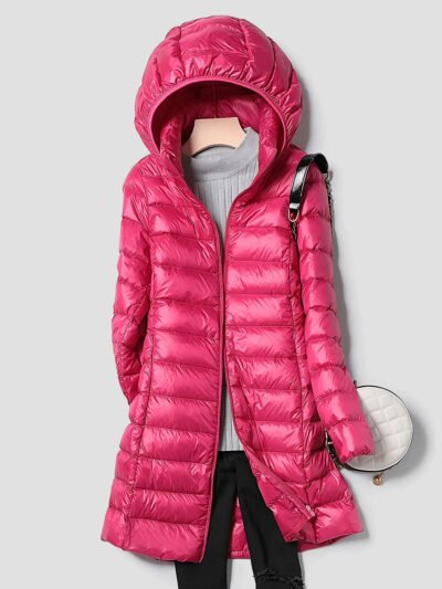 women's lightweight long down jacket