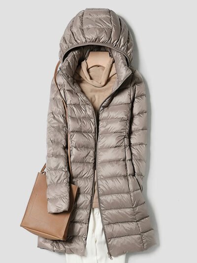 women's lightweight long down jacket