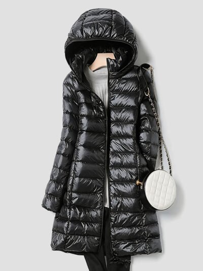 women's lightweight long down jacket