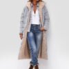 women's long quilted down jacket