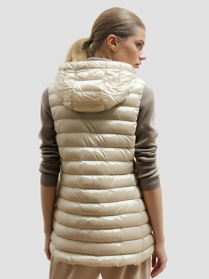 women's long sleeveless down jacket