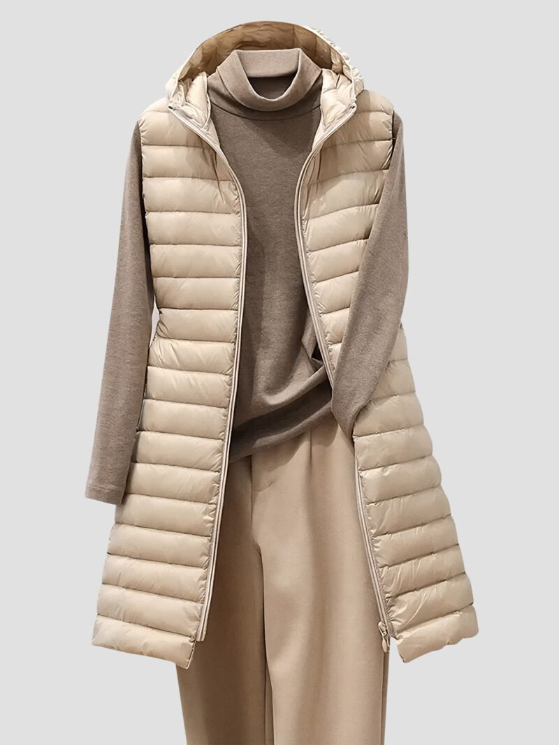 women's long sleeveless down jacket