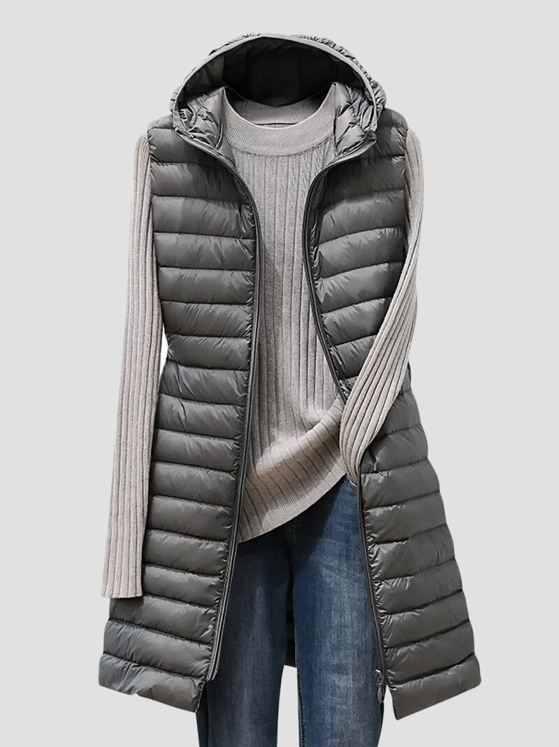 women's long sleeveless down jacket