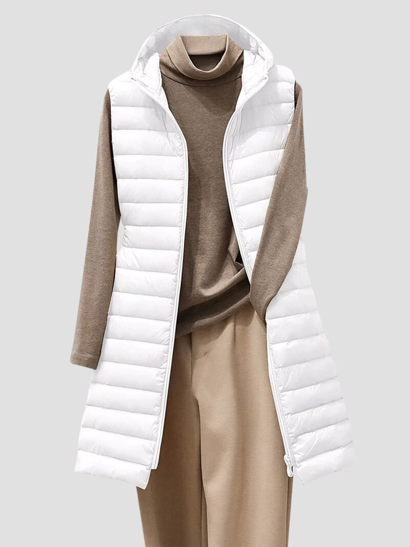 women's long sleeveless down jacket