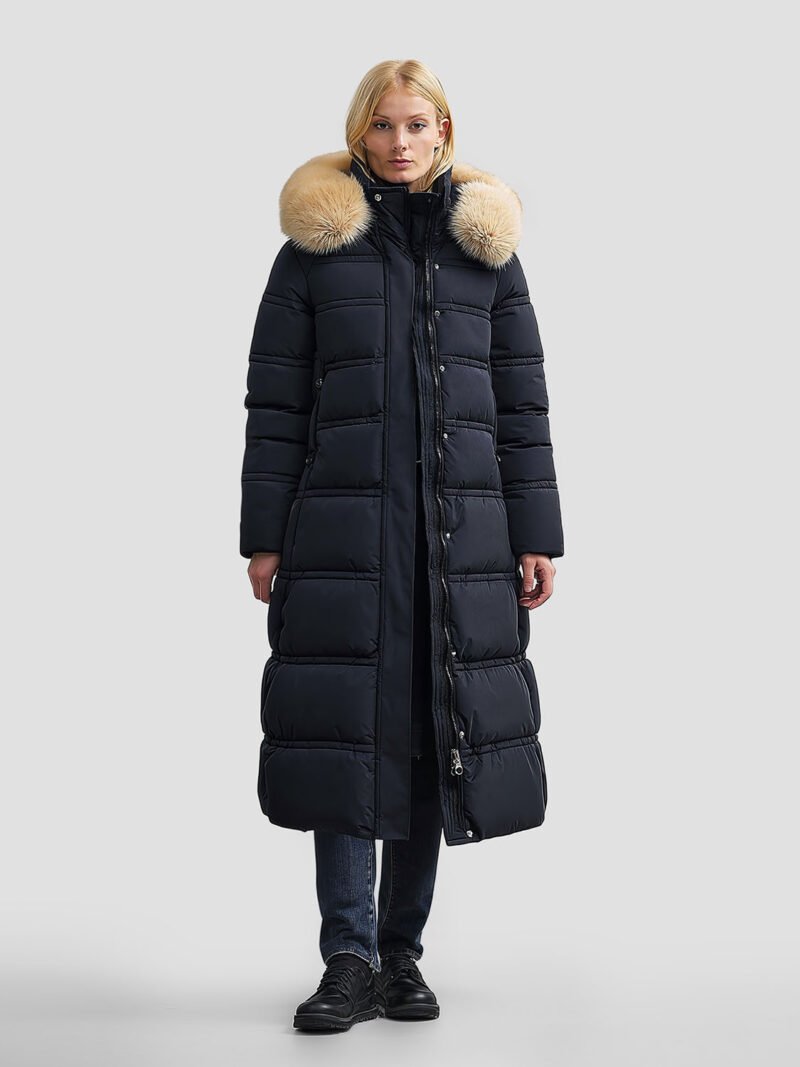 women's long winter down jacket