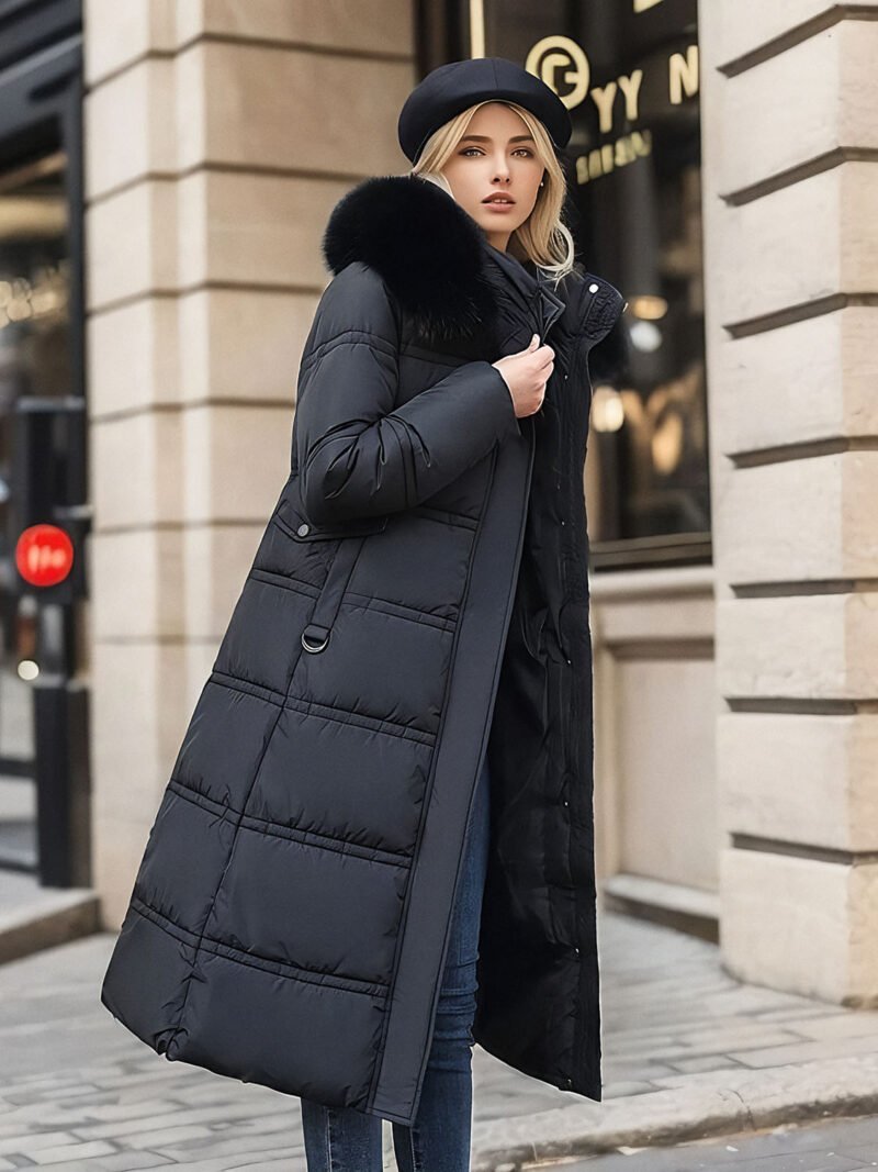 women's long winter down jacket