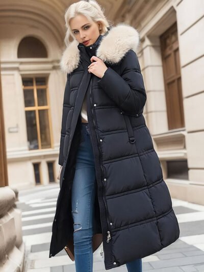 women's long winter down jacket