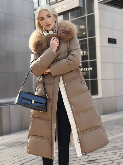 women's long winter down jacket