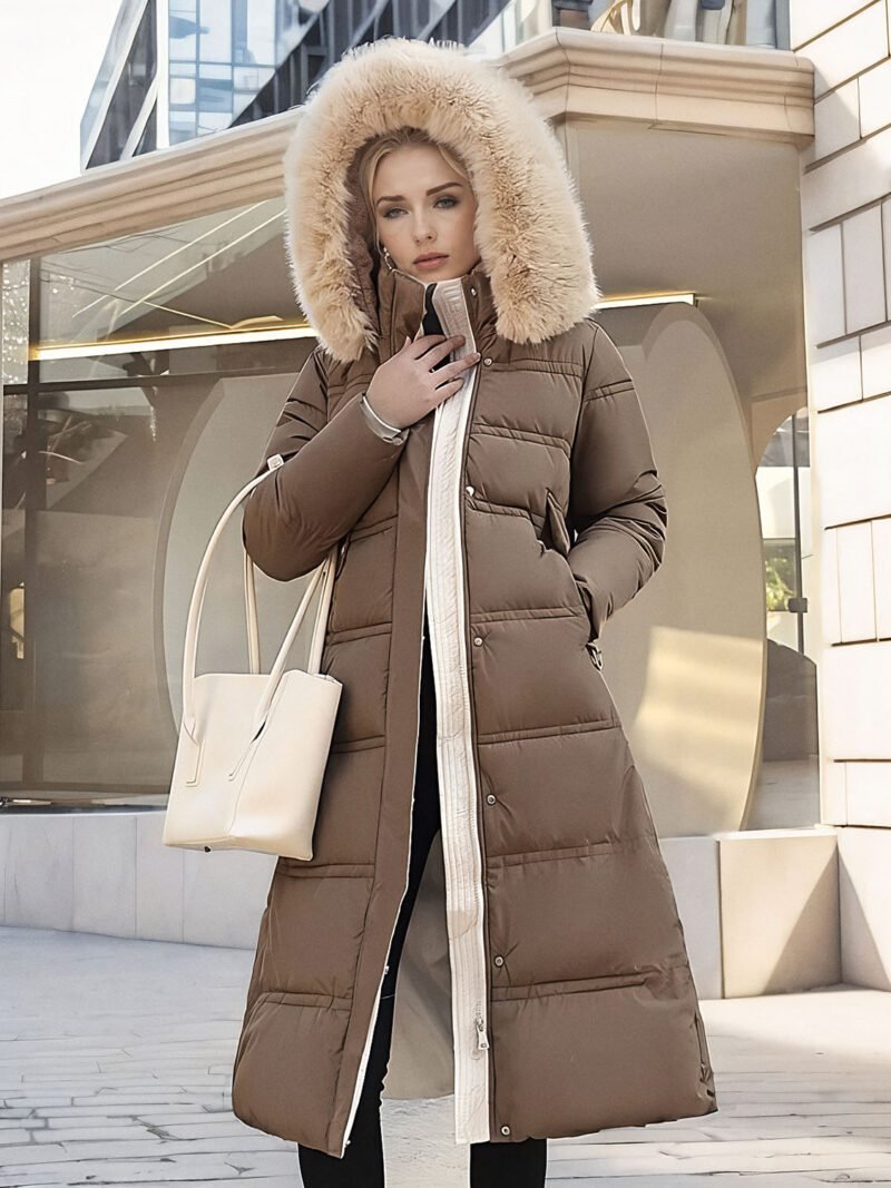 women's long winter down jacket