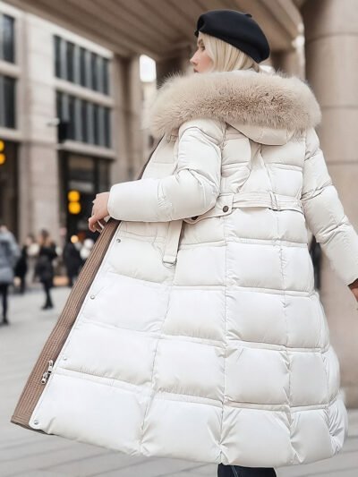 women's long winter down jacket
