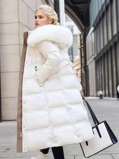 women's long winter down jacket