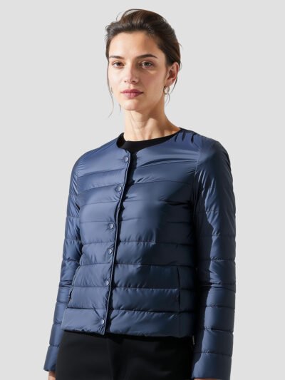 women's navy blue lightweight down jacket