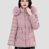 women's short fur down jacket
