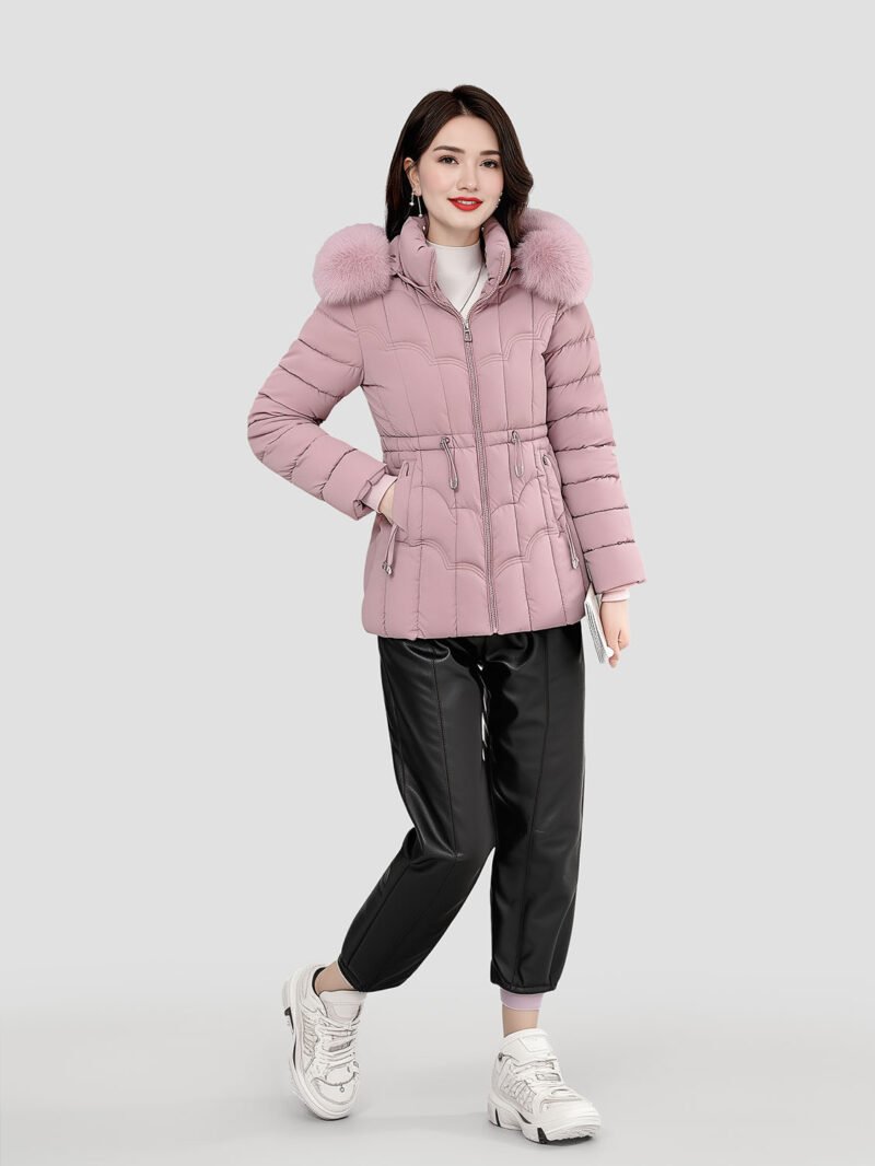 women's short fur down jacket