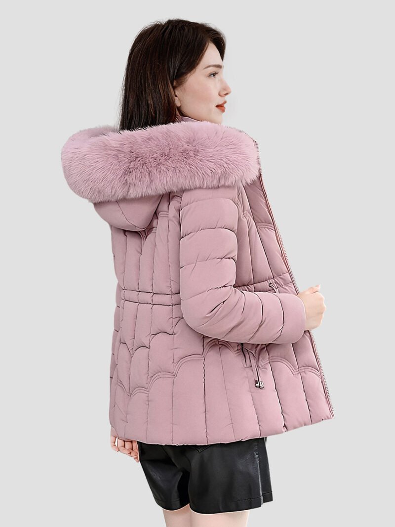 women's short fur down jacket