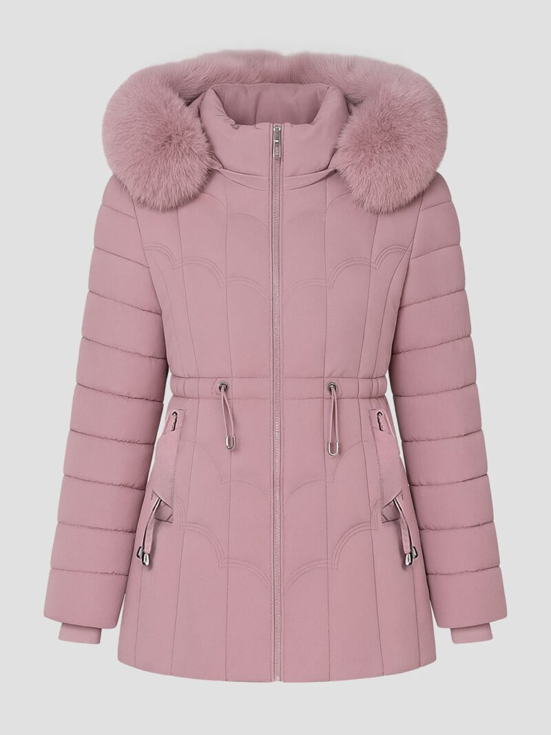 women's short fur down jacket