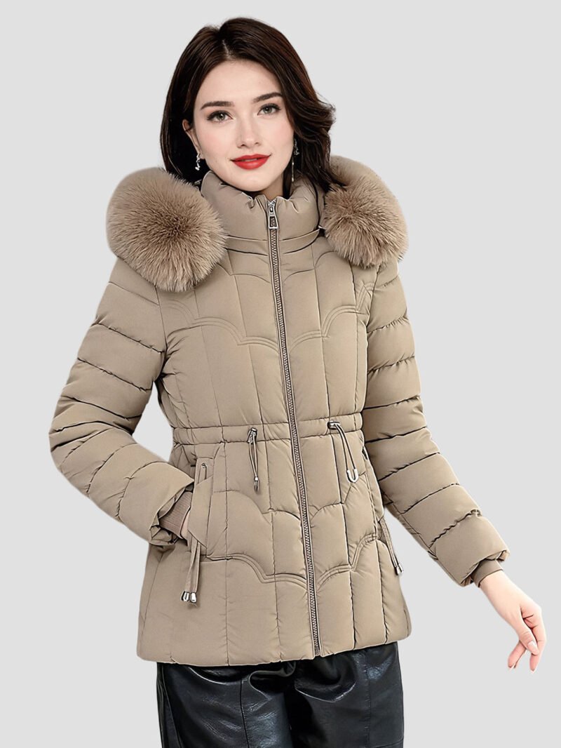 women's short fur down jacket
